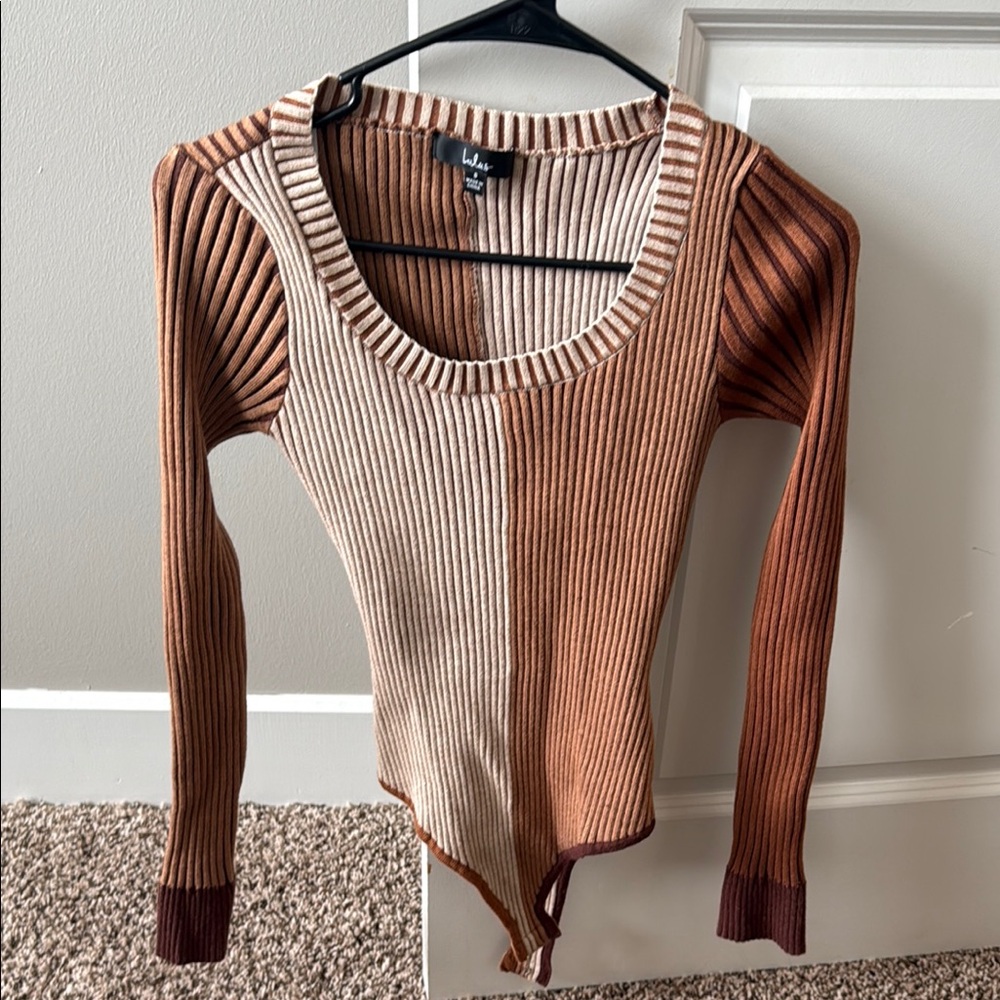 *never worn* Lulus Ribbed Long Sleeve Bodysuit